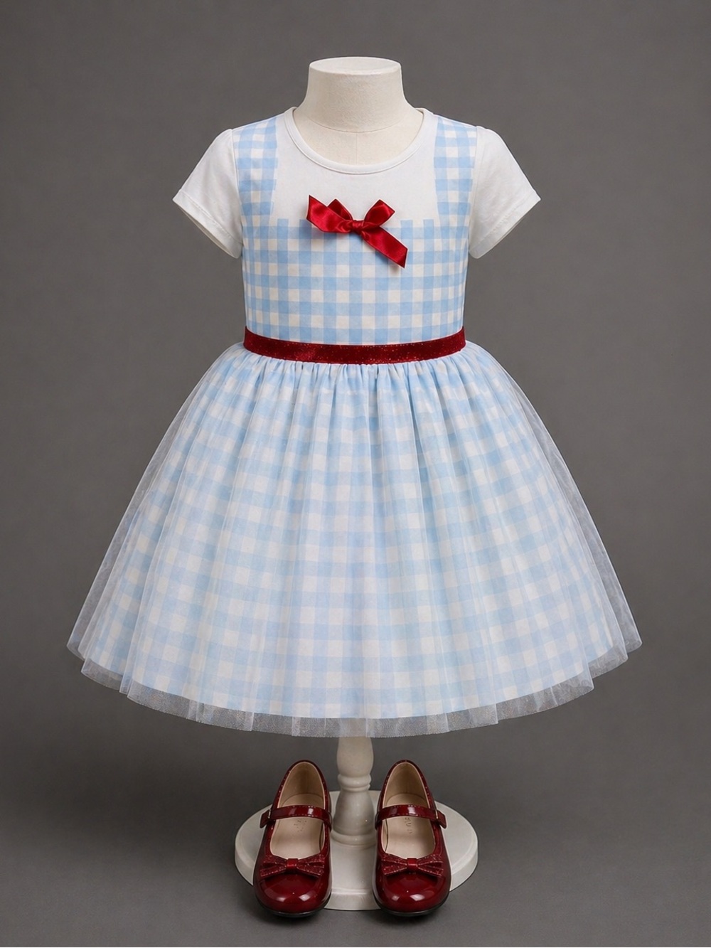 Girls size small 6-7 Wizard of Oz Blue and White Checkered Dorthy Dress